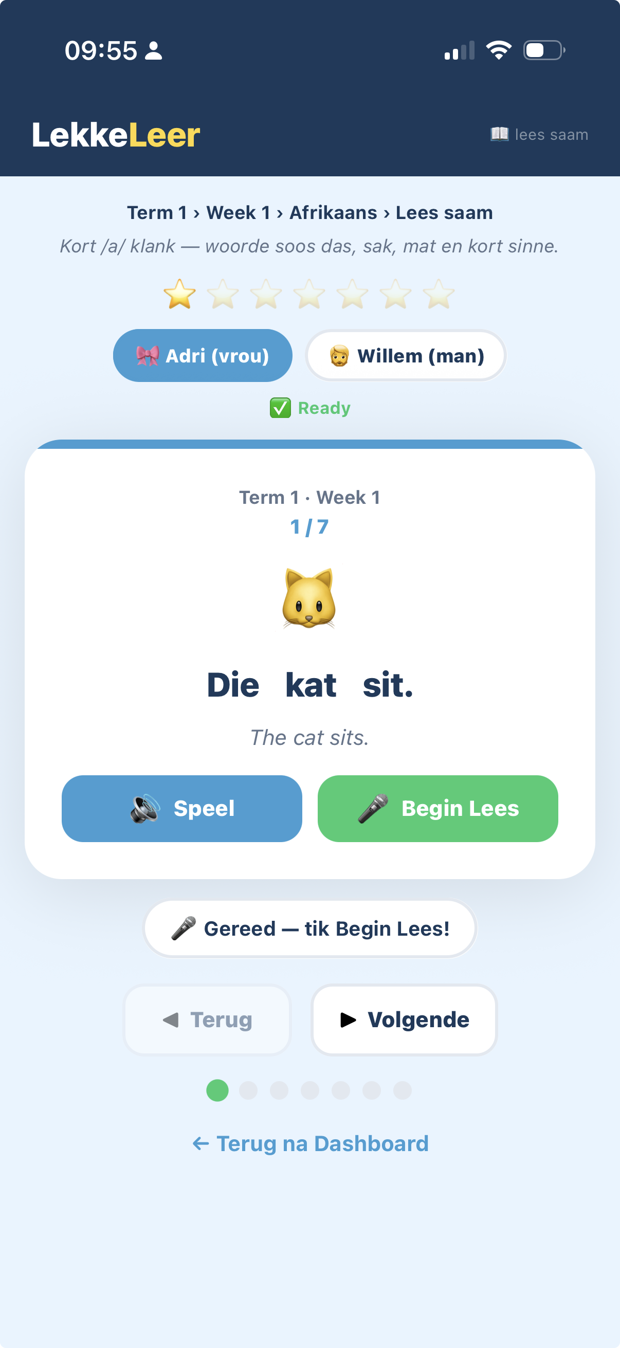 LekkeLeer iOS app screenshot