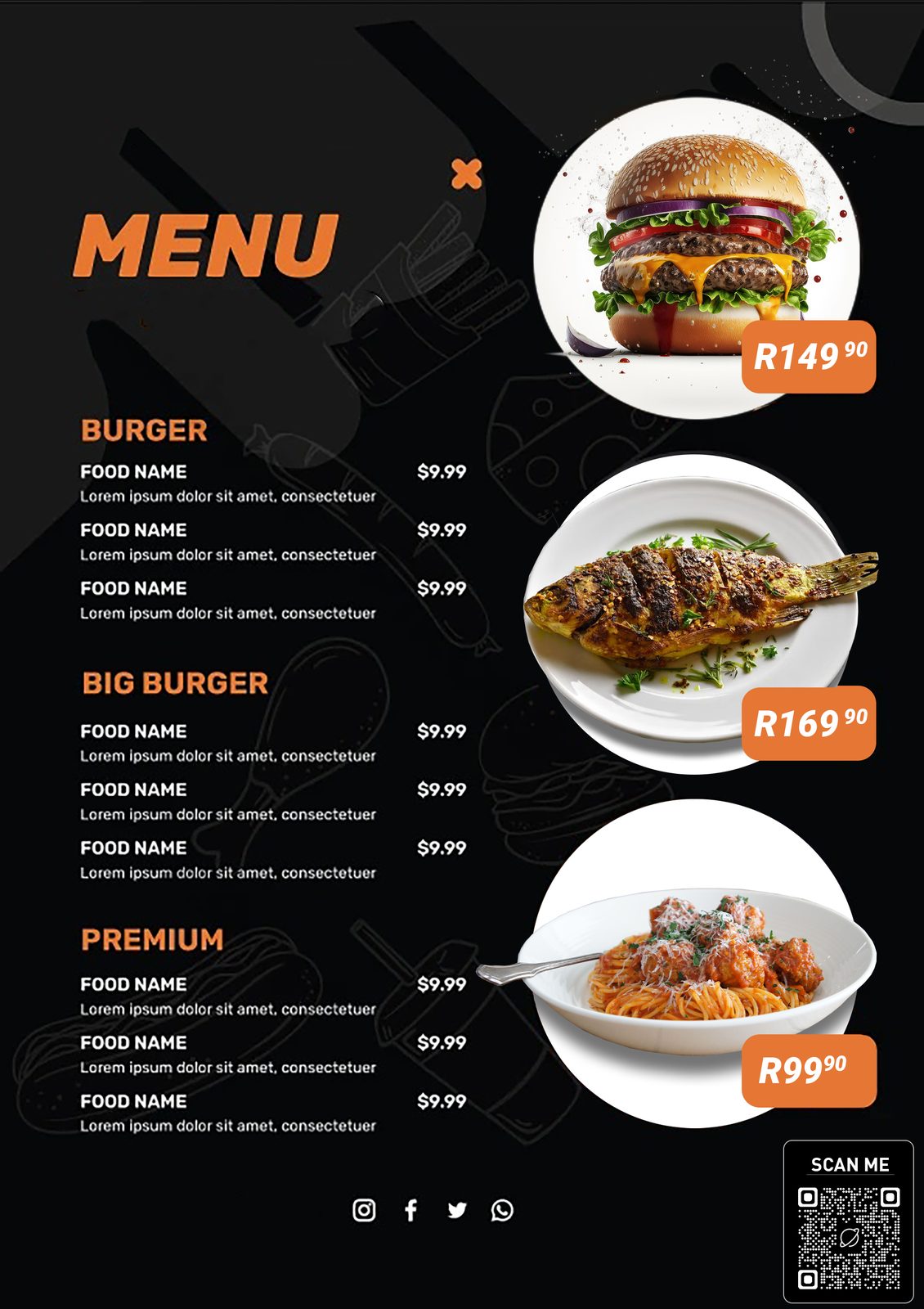AR restaurant menu marker