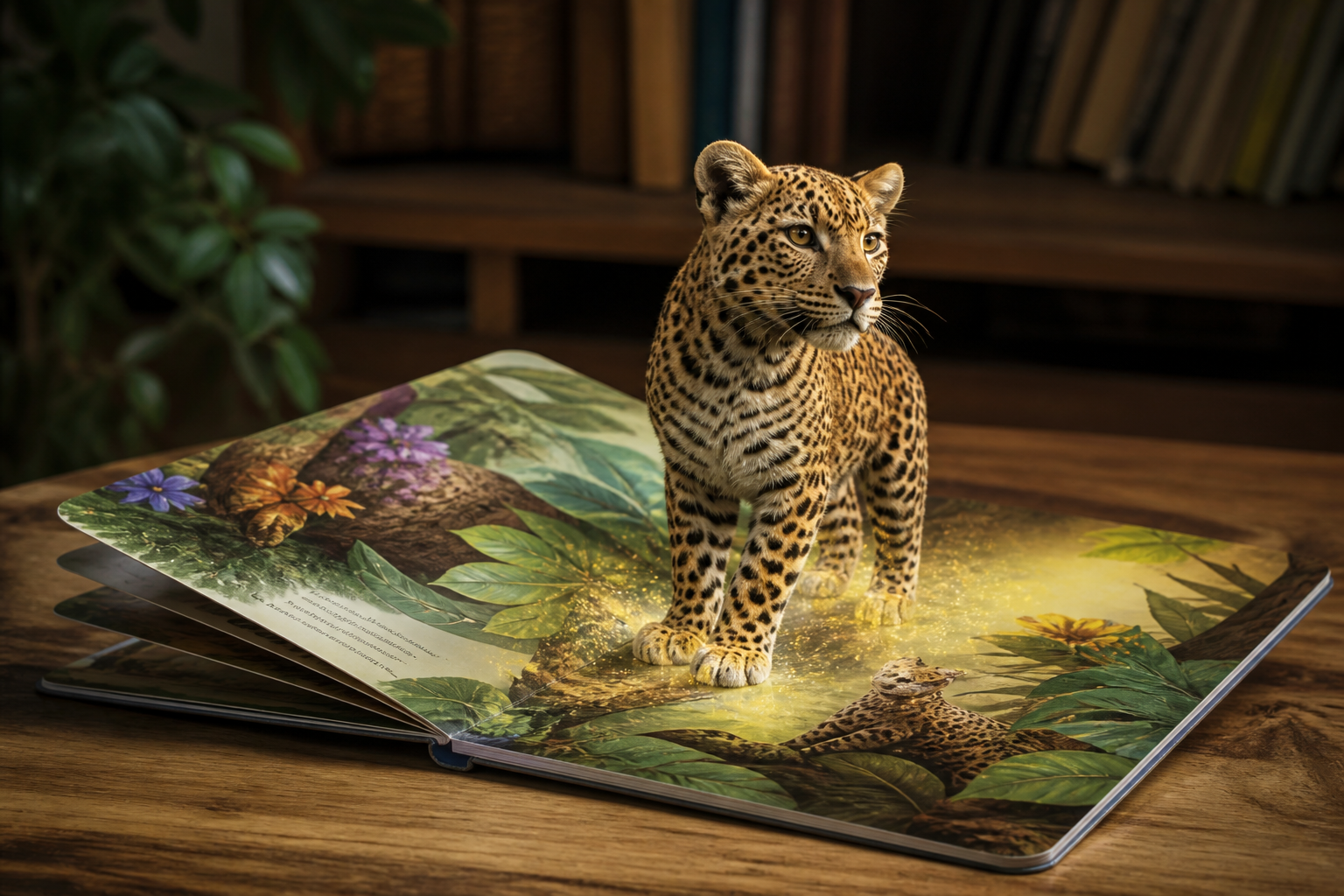 Printed book with an AR animal on the page